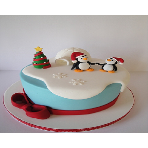 Penguin Fondant Cake